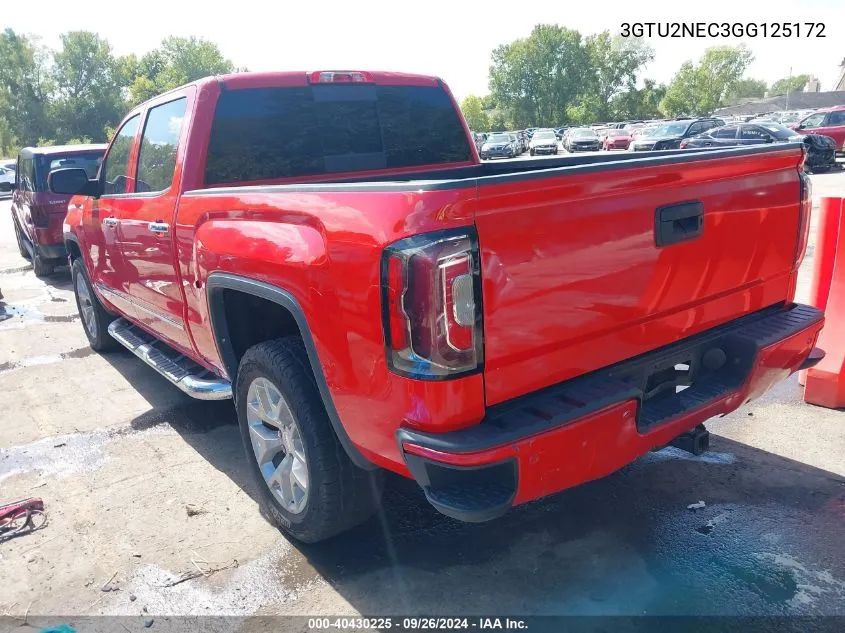 2016 GMC Sierra 1500 Slt VIN: 3GTU2NEC3GG125172 Lot: 40430225