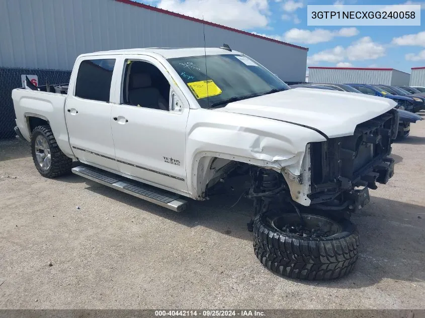 2016 GMC Sierra 1500 Slt VIN: 3GTP1NECXGG240058 Lot: 40442114