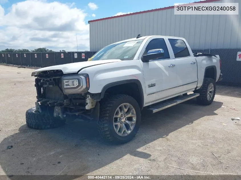 2016 GMC Sierra 1500 Slt VIN: 3GTP1NECXGG240058 Lot: 40442114