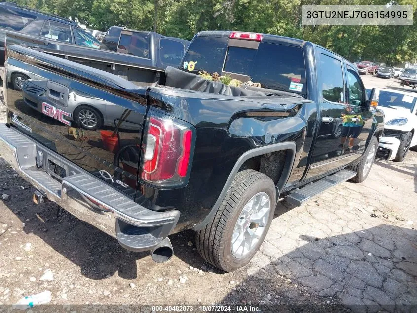 2016 GMC Sierra 1500 Slt VIN: 3GTU2NEJ7GG154995 Lot: 40482073