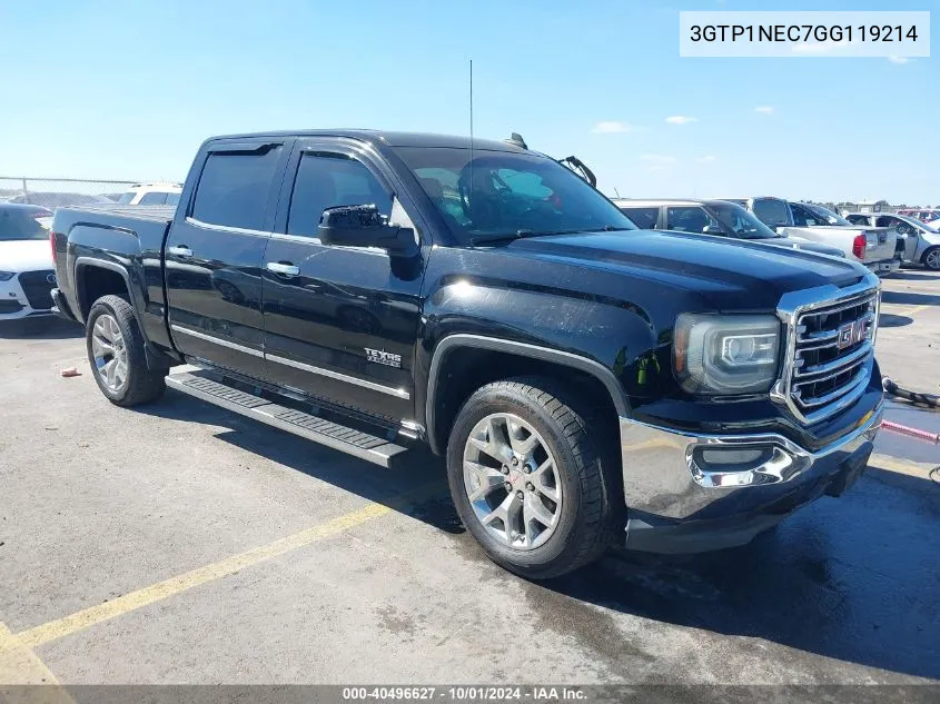 2016 GMC Sierra 1500 Slt VIN: 3GTP1NEC7GG119214 Lot: 40496627