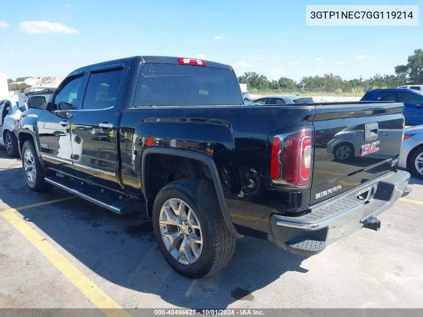 2016 GMC Sierra 1500 Slt VIN: 3GTP1NEC7GG119214 Lot: 40496627