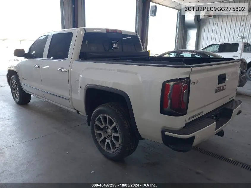 2016 GMC Sierra 1500 Denali VIN: 3GTU2PEC9GG275802 Lot: 40497255