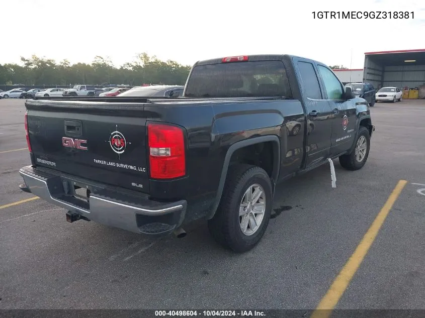 2016 GMC Sierra 1500 Sle VIN: 1GTR1MEC9GZ318381 Lot: 40498604