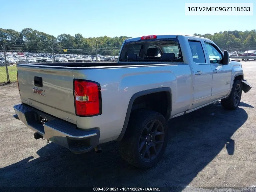 2016 GMC Sierra 1500 Sle VIN: 1GTV2MEC9GZ118533 Lot: 40513021