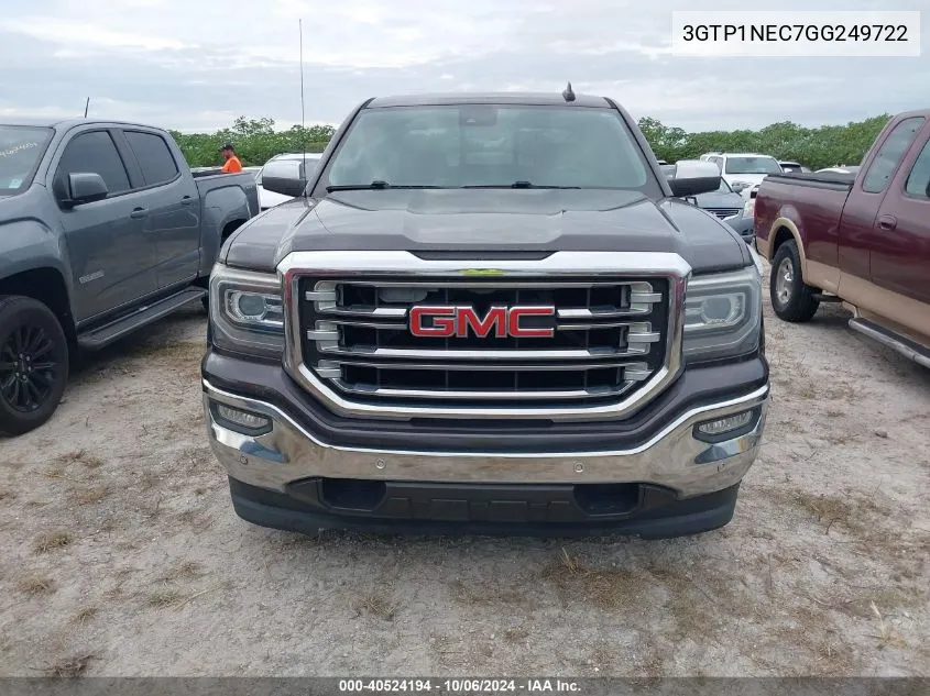 2016 GMC Sierra C1500 Slt VIN: 3GTP1NEC7GG249722 Lot: 40524194