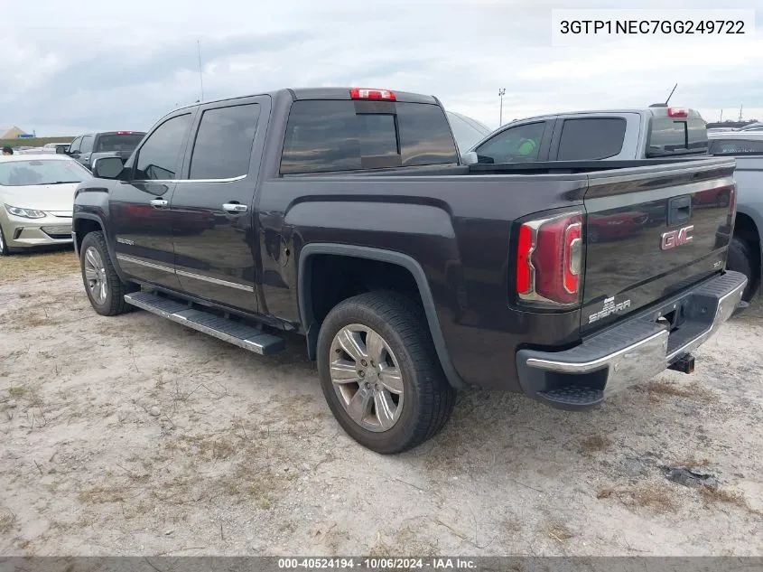 2016 GMC Sierra C1500 Slt VIN: 3GTP1NEC7GG249722 Lot: 40524194