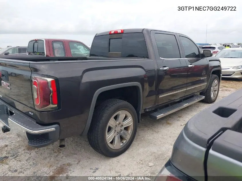 2016 GMC Sierra C1500 Slt VIN: 3GTP1NEC7GG249722 Lot: 40524194