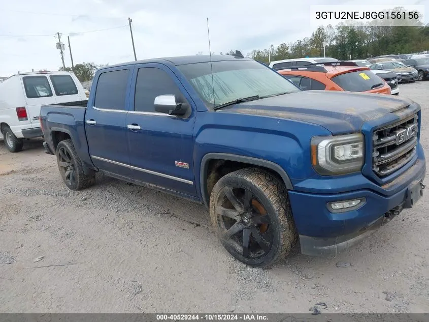 2016 GMC Sierra 1500 Slt VIN: 3GTU2NEJ8GG156156 Lot: 40529244