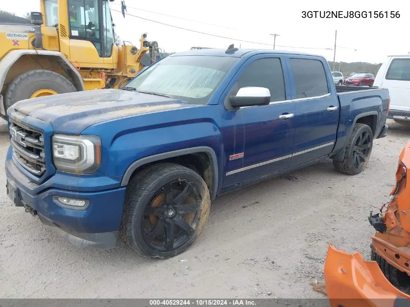 2016 GMC Sierra 1500 Slt VIN: 3GTU2NEJ8GG156156 Lot: 40529244