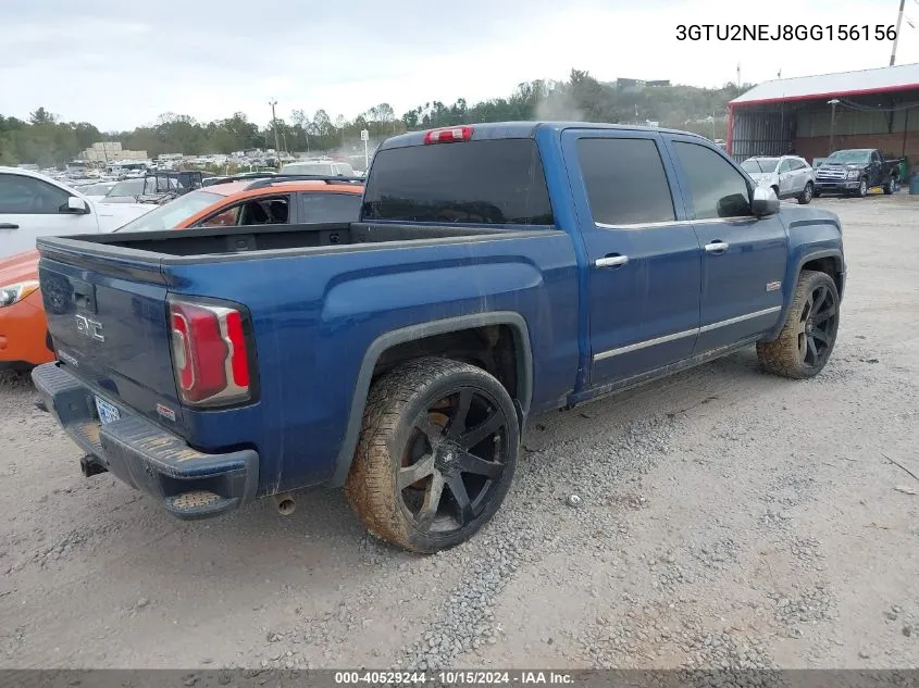 2016 GMC Sierra 1500 Slt VIN: 3GTU2NEJ8GG156156 Lot: 40529244