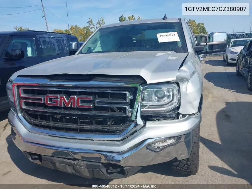 2016 GMC Sierra 1500 Sle VIN: 1GTV2MEC7GZ380907 Lot: 40540012