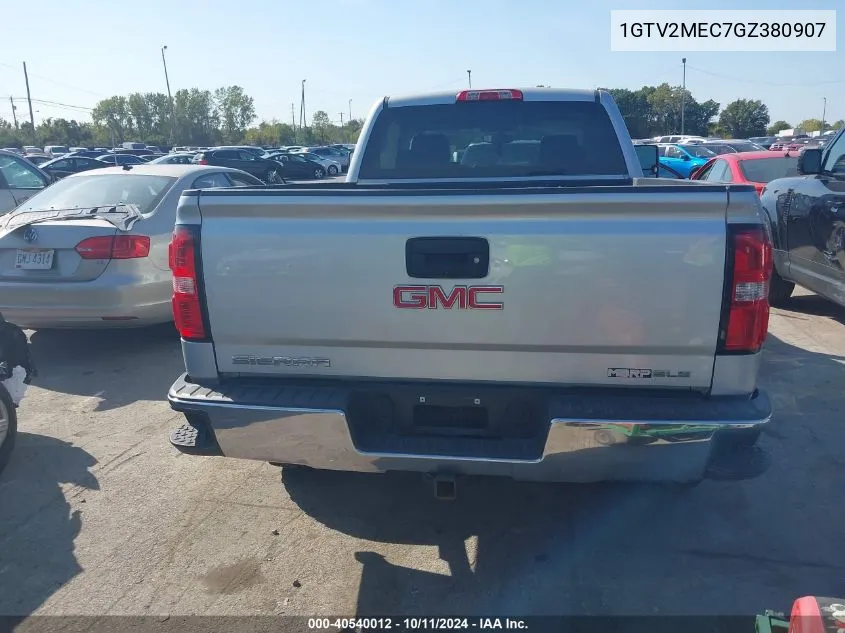 2016 GMC Sierra 1500 Sle VIN: 1GTV2MEC7GZ380907 Lot: 40540012