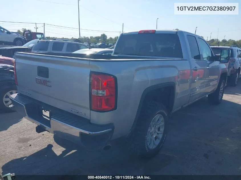 2016 GMC Sierra 1500 Sle VIN: 1GTV2MEC7GZ380907 Lot: 40540012