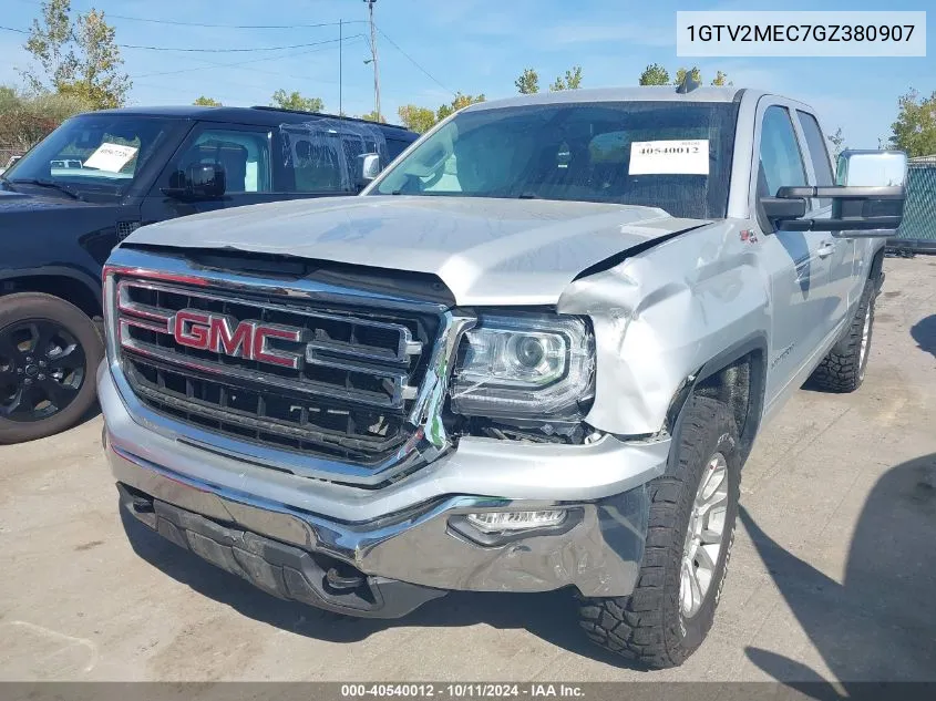 2016 GMC Sierra 1500 Sle VIN: 1GTV2MEC7GZ380907 Lot: 40540012