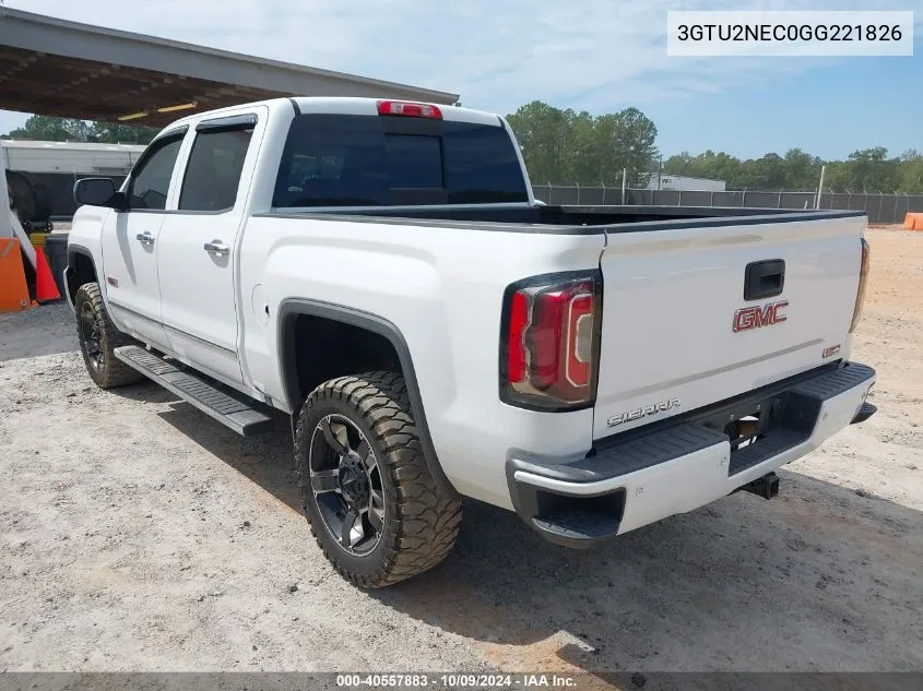 2016 GMC Sierra 1500 Slt VIN: 3GTU2NEC0GG221826 Lot: 40557883