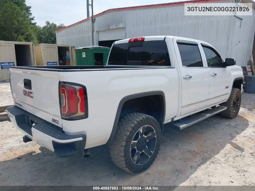 2016 GMC Sierra 1500 Slt VIN: 3GTU2NEC0GG221826 Lot: 40557883