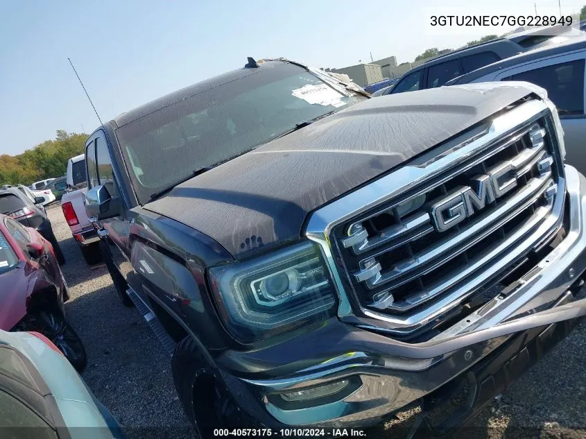 2016 GMC Sierra 1500 Slt VIN: 3GTU2NEC7GG228949 Lot: 40573175