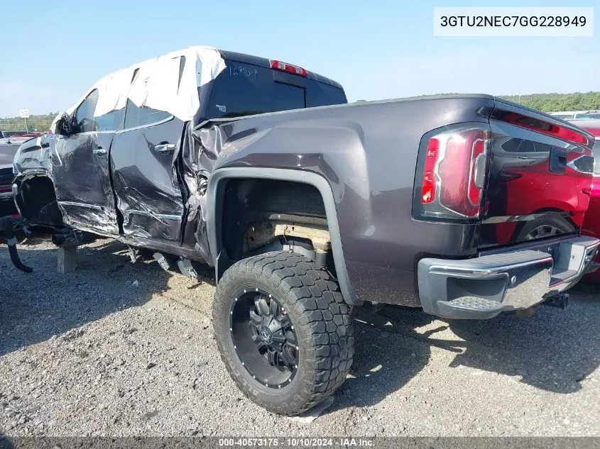 2016 GMC Sierra 1500 Slt VIN: 3GTU2NEC7GG228949 Lot: 40573175