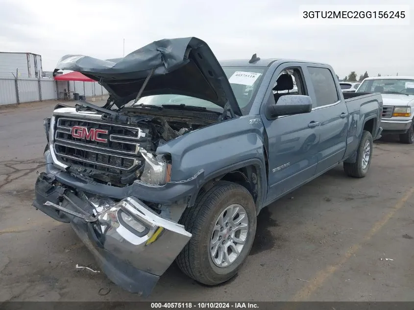 2016 GMC Sierra 1500 Sle VIN: 3GTU2MEC2GG156245 Lot: 40575118