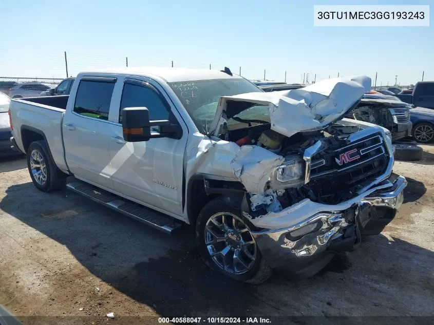 2016 GMC Sierra 1500 Sle VIN: 3GTU1MEC3GG193243 Lot: 40588047