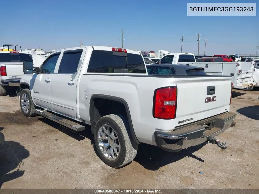 2016 GMC Sierra 1500 Sle VIN: 3GTU1MEC3GG193243 Lot: 40588047