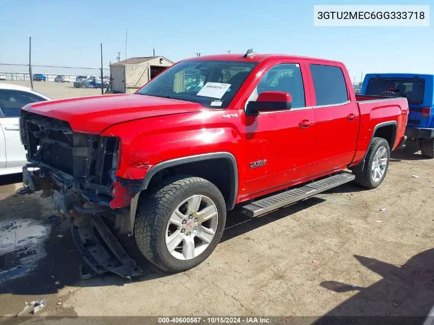 2016 GMC Sierra 1500 Sle VIN: 3GTU2MEC6GG333718 Lot: 40600567