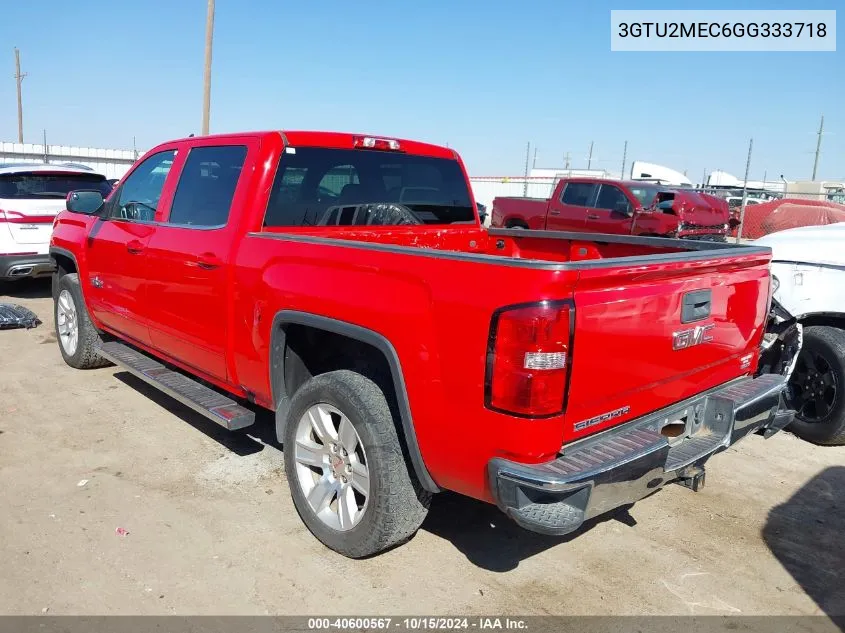 2016 GMC Sierra 1500 Sle VIN: 3GTU2MEC6GG333718 Lot: 40600567