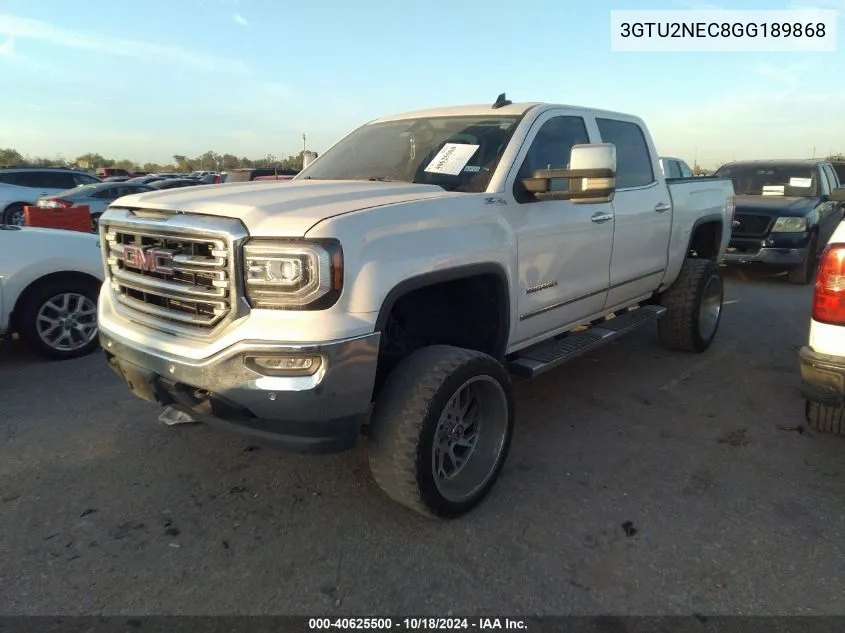 2016 GMC Sierra 1500 Slt VIN: 3GTU2NEC8GG189868 Lot: 40625500