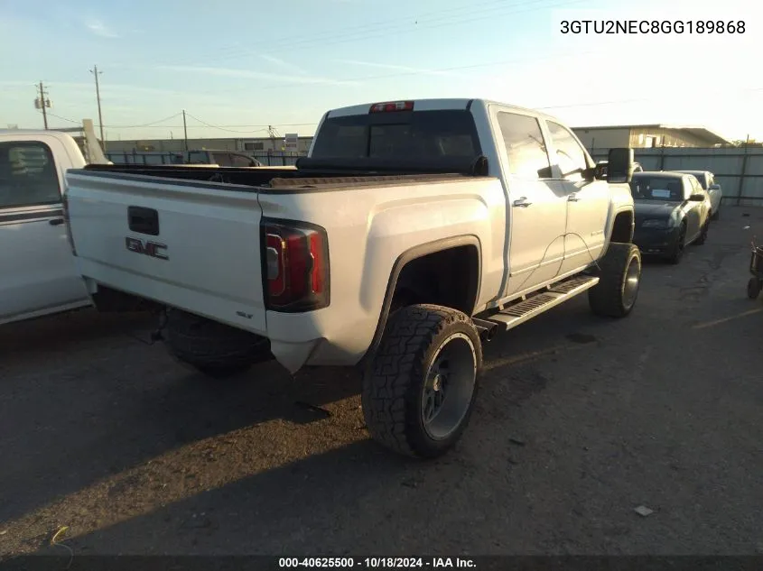 2016 GMC Sierra 1500 Slt VIN: 3GTU2NEC8GG189868 Lot: 40625500