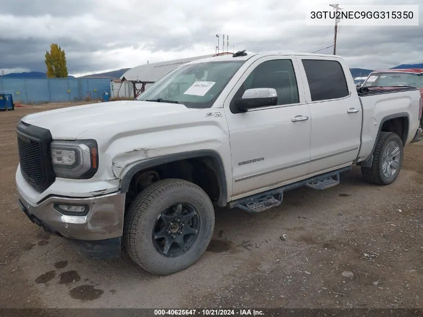 2016 GMC Sierra 1500 Slt VIN: 3GTU2NEC9GG315350 Lot: 40625647