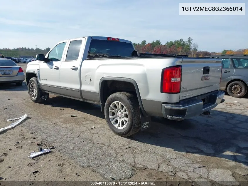 2016 GMC Sierra 1500 Sle VIN: 1GTV2MEC8GZ366014 Lot: 40713079