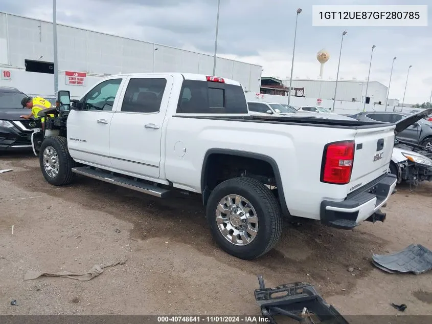 2016 GMC Sierra 2500Hd Denali VIN: 1GT12UE87GF280785 Lot: 40748641