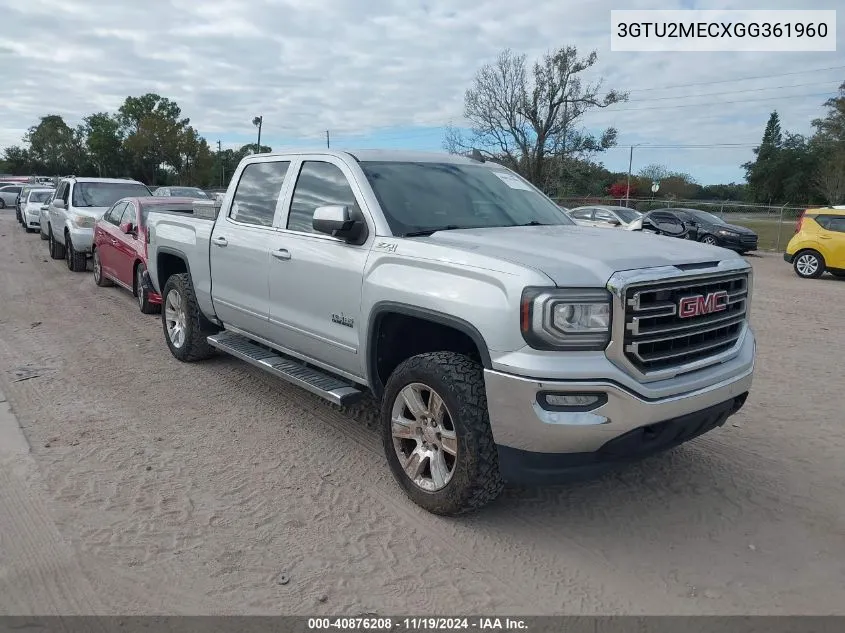 2016 GMC Sierra 1500 Sle VIN: 3GTU2MECXGG361960 Lot: 40876208