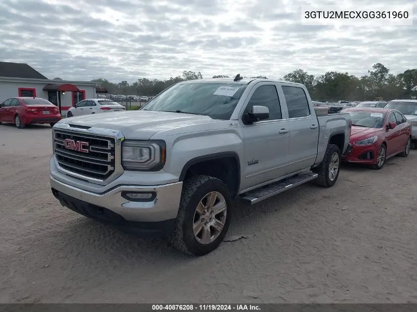 2016 GMC Sierra 1500 Sle VIN: 3GTU2MECXGG361960 Lot: 40876208