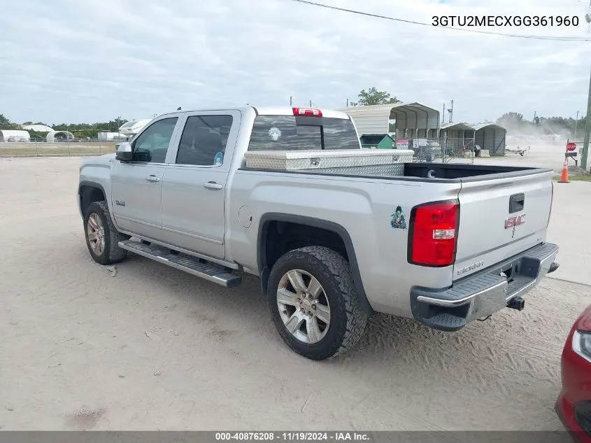 2016 GMC Sierra 1500 Sle VIN: 3GTU2MECXGG361960 Lot: 40876208