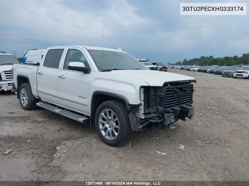 2017 GMC Sierra 1500 VIN: 3GTU2PECXHG333174 Lot: 12071469