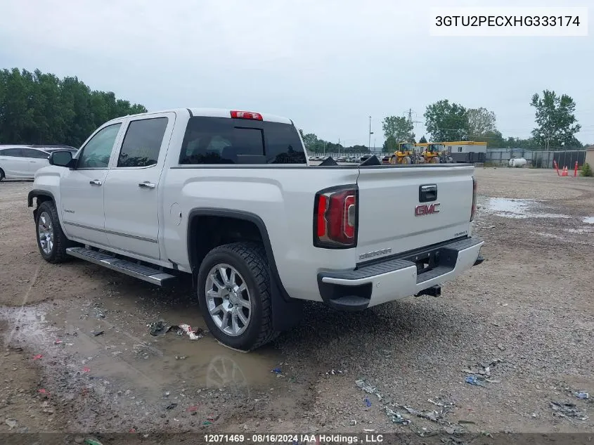 2017 GMC Sierra 1500 VIN: 3GTU2PECXHG333174 Lot: 12071469