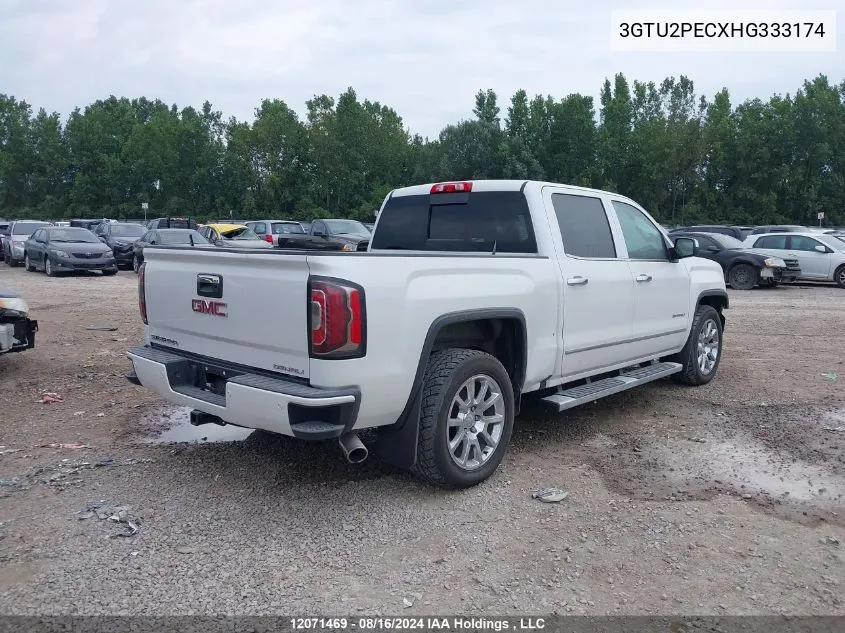 2017 GMC Sierra 1500 VIN: 3GTU2PECXHG333174 Lot: 12071469