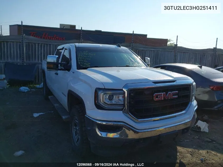 2017 GMC Sierra 1500 VIN: 3GTU2LEC3HG251411 Lot: 12096568