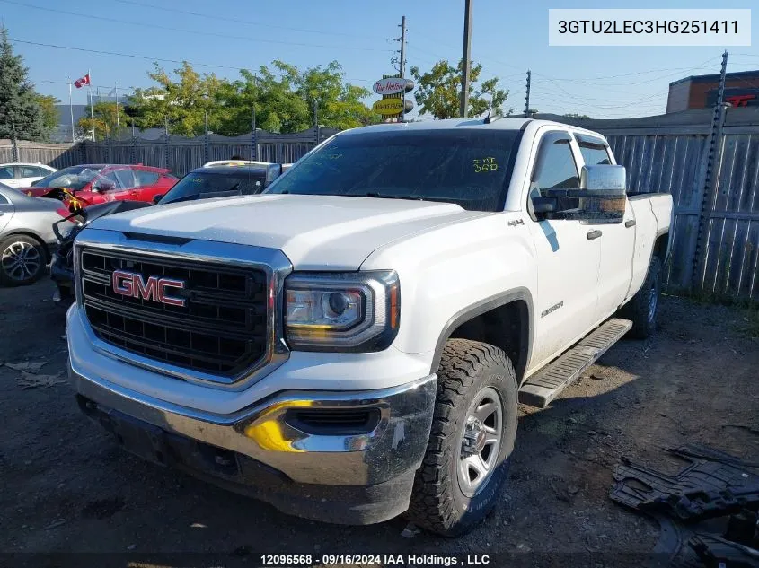 2017 GMC Sierra 1500 VIN: 3GTU2LEC3HG251411 Lot: 12096568