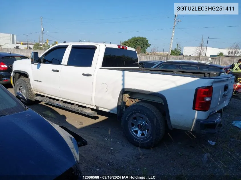 2017 GMC Sierra 1500 VIN: 3GTU2LEC3HG251411 Lot: 12096568