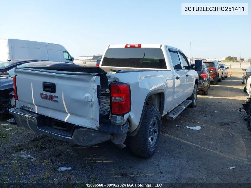 2017 GMC Sierra 1500 VIN: 3GTU2LEC3HG251411 Lot: 12096568