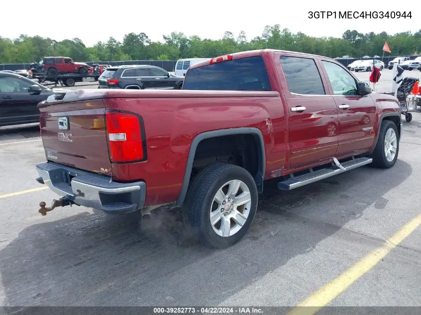 2017 GMC Sierra 1500 Sle VIN: 3GTP1MEC4HG340944 Lot: 39252773