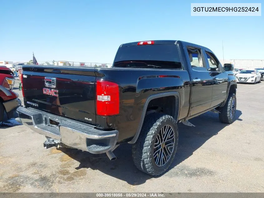 2017 GMC Sierra 1500 Sle VIN: 3GTU2MEC9HG252424 Lot: 39518055