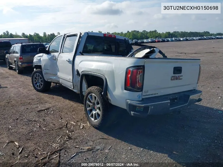 2017 GMC Sierra 1500 Slt VIN: 3GTU2NECXHG150698 Lot: 39576012