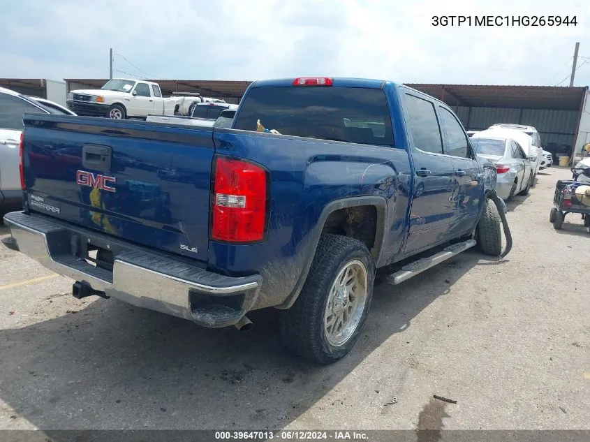 2017 GMC Sierra 1500 Sle VIN: 3GTP1MEC1HG265944 Lot: 39647013