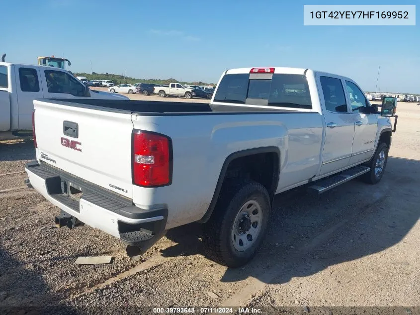 2017 GMC Sierra 3500Hd Denali VIN: 1GT42YEY7HF169952 Lot: 39793648