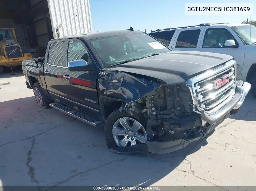 2017 GMC Sierra 1500 Slt VIN: 3GTU2NEC5HG381699 Lot: 39906300