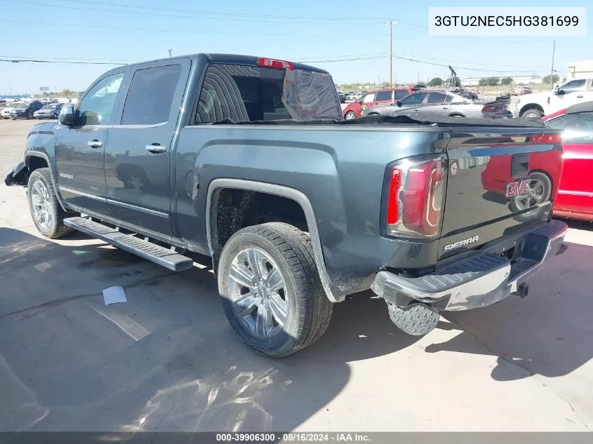 2017 GMC Sierra 1500 Slt VIN: 3GTU2NEC5HG381699 Lot: 39906300